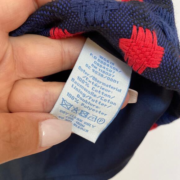 Boden Women's Embroidered Blue & Red A-Line Mini Skirt Academic Preppy 10R - Picture 4 of 6